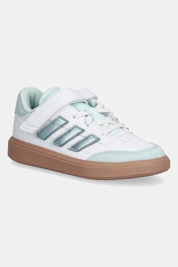 Detské kožené tenisky adidas COURTBLOCK biela farba, JH8569