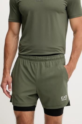 Tréningové šortky EA7 Emporio Armani zelená farba, PNBXZ.8NPS09