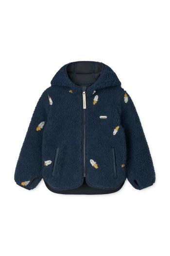 Detská bunda Liewood Mara Pile Jacket tmavomodrá farba, LW18920