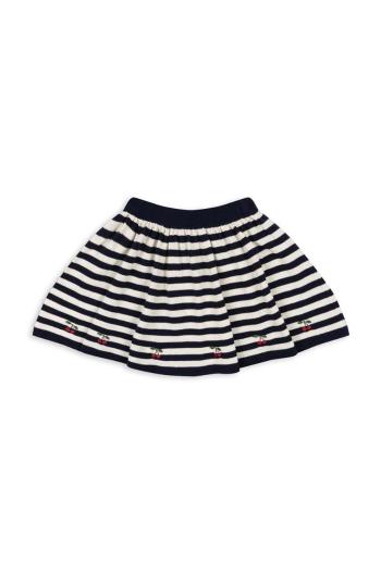 Dievčenská bavlnená sukňa Konges Sløjd VENTON KNIT SKIRT GOTS tmavomodrá farba, mini, áčkový strih, KS101724