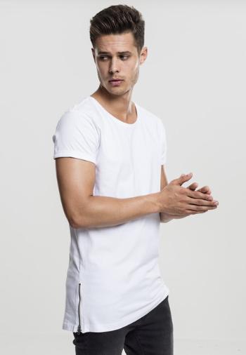 Urban Classics Long Shaped Side Zip Tee white - XL