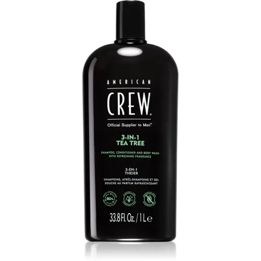 American Crew Hair & Body 3-IN-1 Tea Tree šampón, kondicionér a sprchový gél 3 v 1 pre mužov 1000 ml