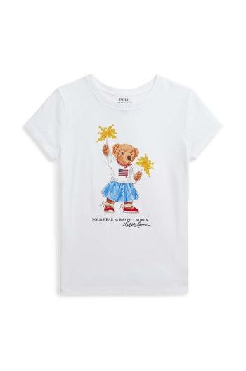 Detské bavlnené tričko Polo Ralph Lauren biela farba, 313942856001