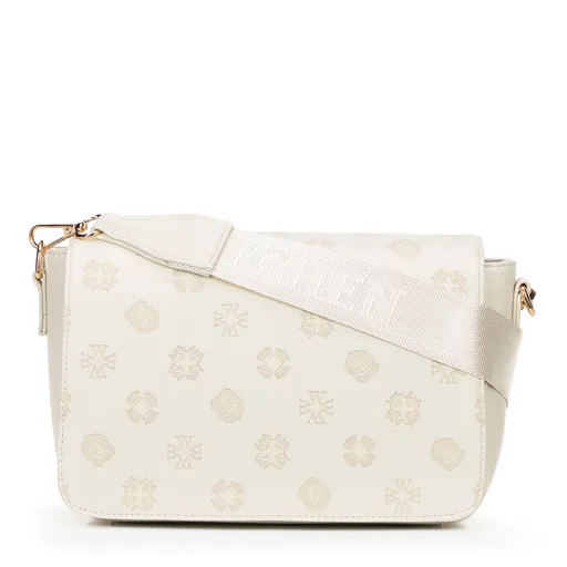 Dámska kabelka cez rameno z reliéfnej imitácie kože, krémová 101-4Y-P08-0