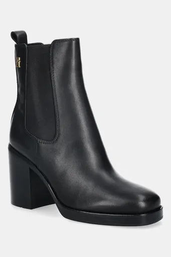 Kožené členkové topánky Tommy Hilfiger SQUARE TOE CHELSEA HIGH BLOCK HL