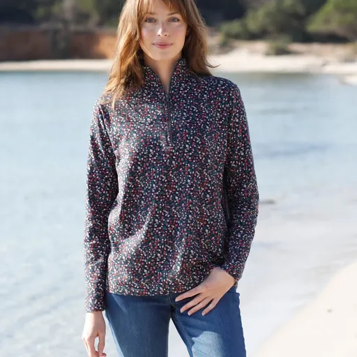 Tričko so stojačikom na zips a potlačou