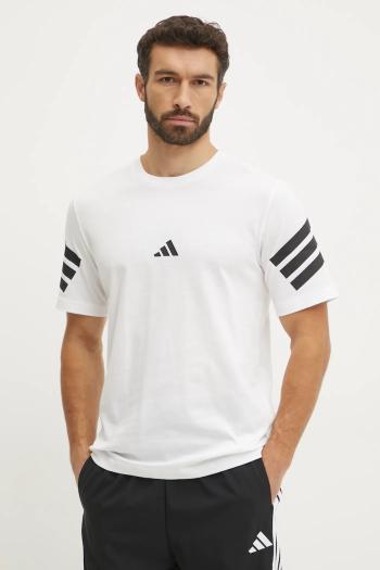 Bavlnené tričko adidas Future Icons pánske, biela farba, jednofarebné, JD4880