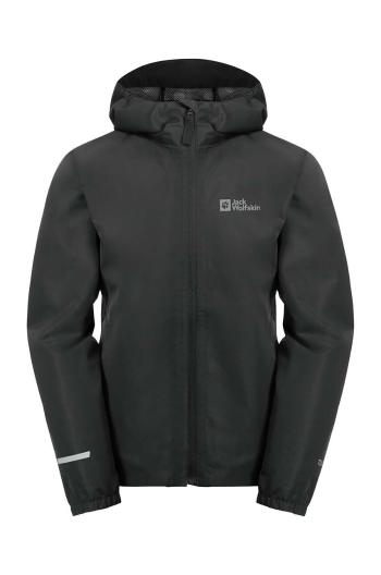 Detská nepremokavá bunda Jack Wolfskin FLAZE čierna farba