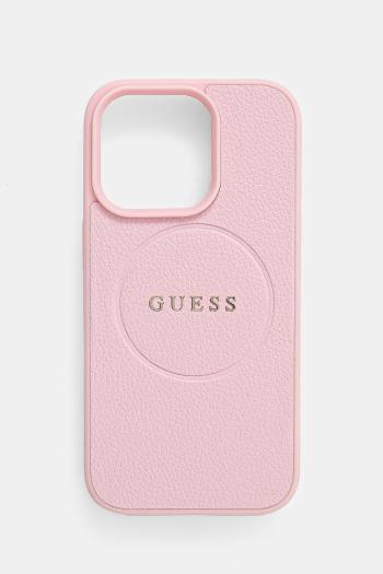 Puzdro na mobil Guess iPhone 16 Pro 6.3 ružová farba, GUHMP16LPGHSMMP