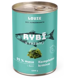 LOUIE Konzerva LOUIE ryba s riasou 1200g pre psov