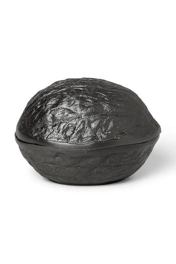 Nádoba s vekom ferm LIVING Forest Nut Box čierna farba