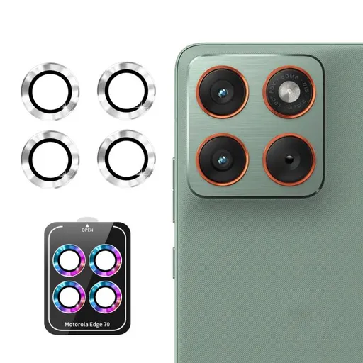 ENKAY ALU Sklo pre fotoaparát Motorola Edge 70 strieborné