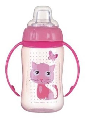 CANPOL BABIES Tréningový hrnček s úchytmi Cute Animals mačička 320 ml