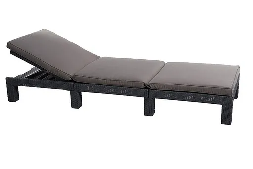 DEOKORK Zahradné lehátko z umelého ratanu DAYTONA (antracit)