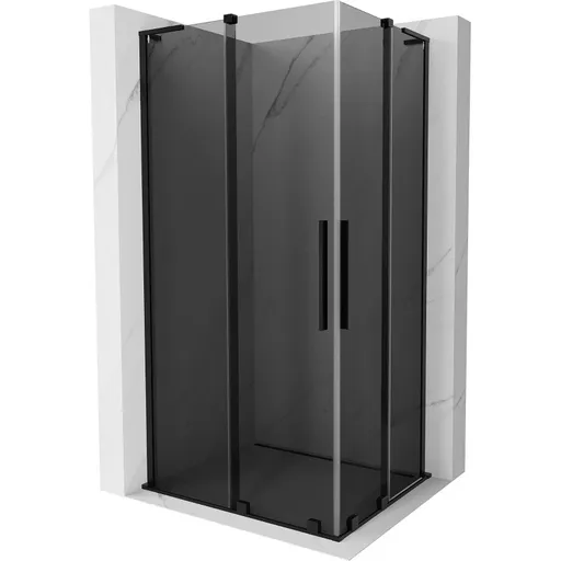 MEXEN/S - Velar L Duo sprchovací kút, posuvné dvere 90 x 80, grafit, čierna 871-090-080-02-43-70