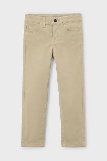 Nohavice Mayoral slim fit basic béžová farba, 517