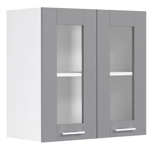 VCM Nástěnná skříňka ze skla 80 cm „Colura“, antracitová