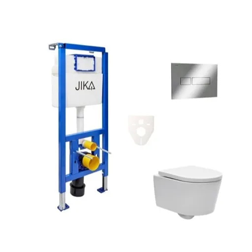 Cenovo zvýhodnený závesný WC set Jika do ľahkých stien / predstenová montáž + WC SAT Brevis SIKOJSW2