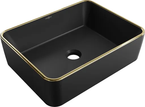 MEXEN - Catia umývadlo na dosku 48 x 37, čierna mat/zlatá linka 21314875