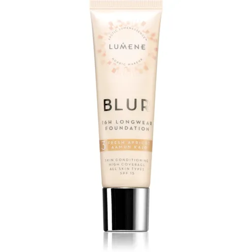 Lumene Blur 16h Longwear dlhotrvajúci make-up SPF 15 odtieň 3 Fresh Apricot (Warm) 30 ml