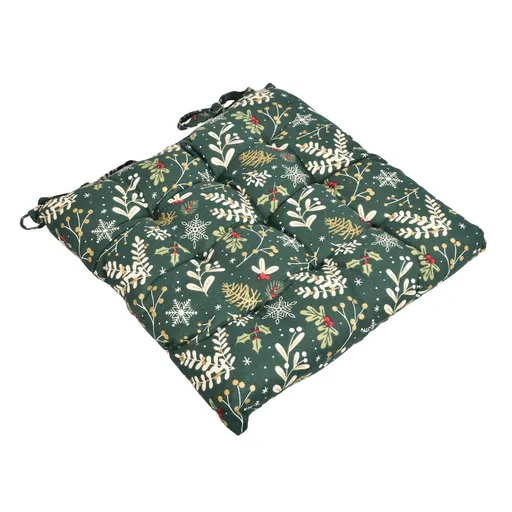 Forbyt Prešívaný sedák Zelená Vianoce, 40 x 40 cm