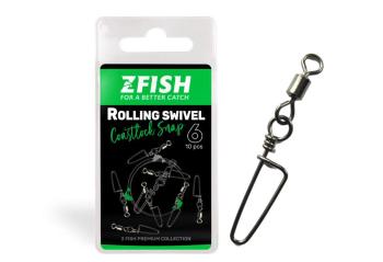 Zfish Obratlík s Karabinou Rolling Swivel & Coastlock snap 10ks - 8/25Kg,Zfish Obratlík s Karabinou Rolling Swivel & Coastlock snap 10ks - 8/25Kg