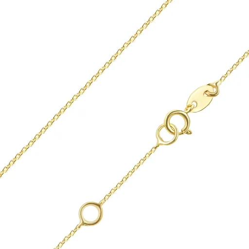 Retiazka zo žltého 9K zlata - kolmo spájané drobné oválne očká, 420 mm