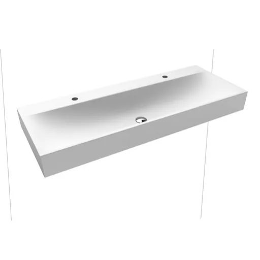 Kaldewei Silenio umývadlo 3046 120x46 cm alpská biela s dvoma otvormi pre batériu 904506363001