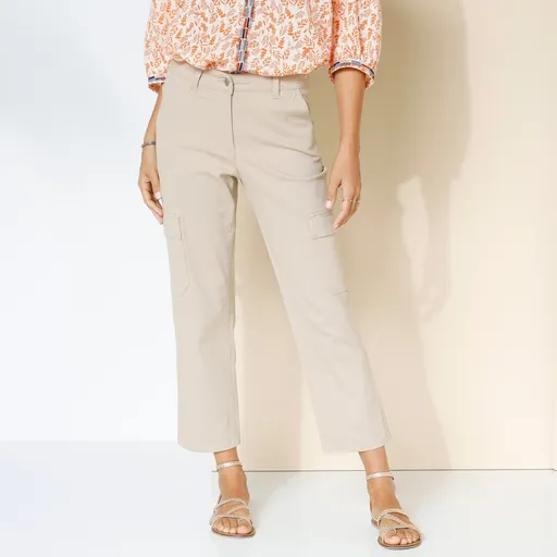 7/8 nohavice zo strečového twilu s vreckami