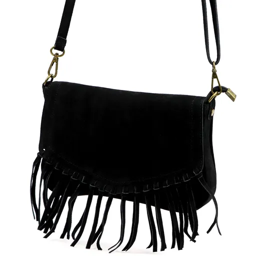 Dámska kožená crossbody kabelka z prírodnej brúsenej kože Luka 25-086