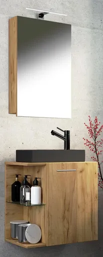 VCM Koupelnová sestava Hausa, dub medový/černá