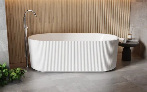 BESCO - Voľne stojaca vaňa GIULIANA biela, sifón so štrbinovým prepadom - Farba - Biela, Farba sifónu - Biela, Rozmer vane - 150 × 75 cm VANGIU150WNW