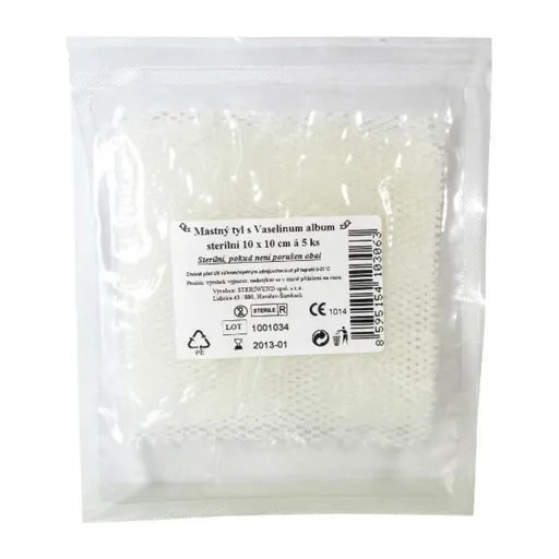 STERIWUND Krytie sterilno-mastný tyl 10 x 10 cm 5 kusov