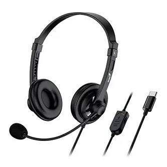 Genius HS-230U USB-C 31710021403, sluchátka s mikrofonem, ovládání hlasitosti, černá, 2.0, uzavřená