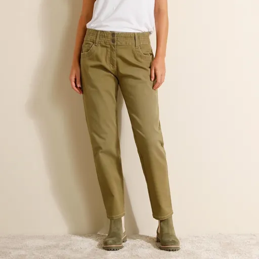 Farebné džínsy mom s pružným pásom