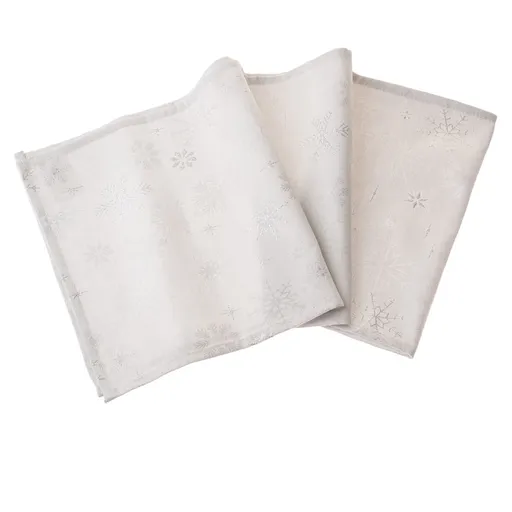 Vianočný Behúň vodeodolný Vločky strieborná, 33 x 140 cm