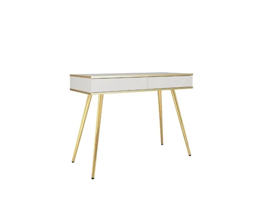ArtPS Toaletný stolík BIJOU T-102 | biela / zlaté nohy