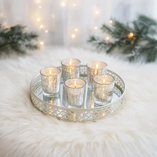 G. Wurm Sada svícnů s podnosem, barva stříbrná