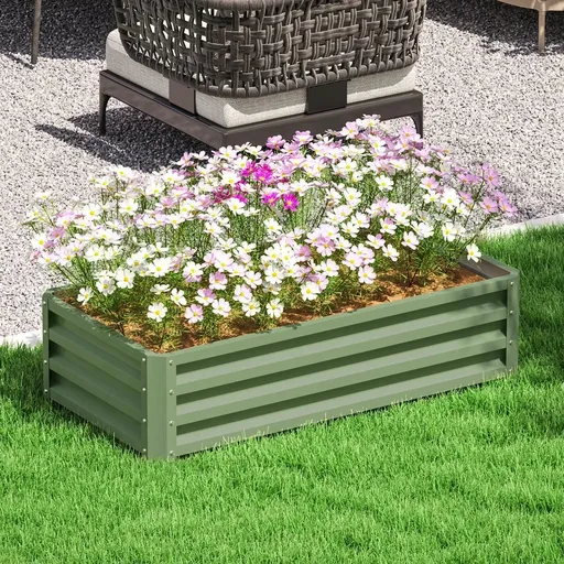 Outsunny Vyvýšený záhon 120 x 60 x 30 cm, světle zelený