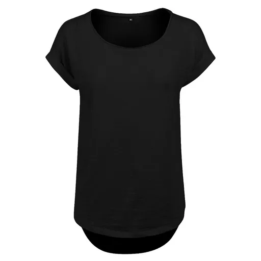 Build Your Brand Dámske tričko s predĺženým zadným dielom - Čierna | XL