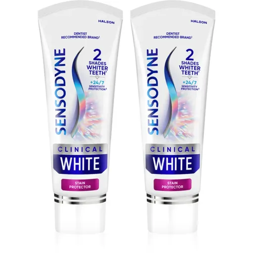 Sensodyne Clinical White Stain Protector bieliaca zubná pasta 2x75 ml