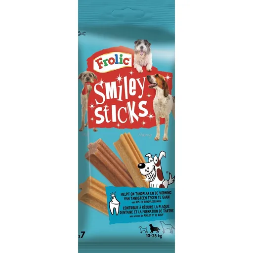 Maškrta FROLIC pre psy Smiley Sticks 10 x 175g