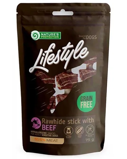 Natures P Lifestyle dog rawhide foaming sticks with beef 75 g