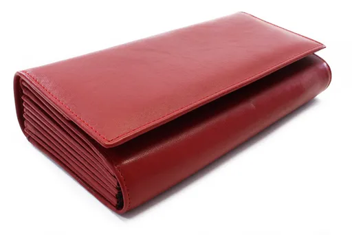 Červená kožená čašnícka peňaženka s klopovým vreckom na mince 515-2401A-31