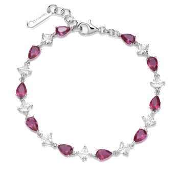 Brosway Oslnivý strieborný náramok so zirkónmi Fancy Passion Ruby FPR113