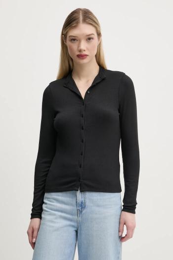 Blúzka Abercrombie & Fitch dámska, čierna farba, jednofarebná, KI139-5202