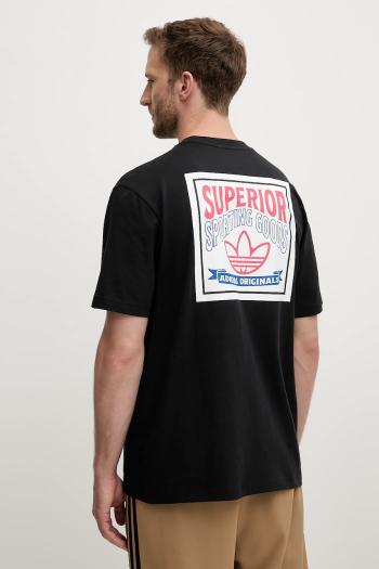 Bavlnené tričko adidas Originals Graphic Lo Ss T pánske, čierna farba, s potlačou, JW0161