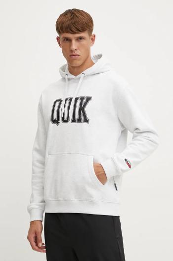 Mikina Quiksilver Griffin Hoodie pánska, šedá farba, s kapucňou, s potlačou, AQYFT03407