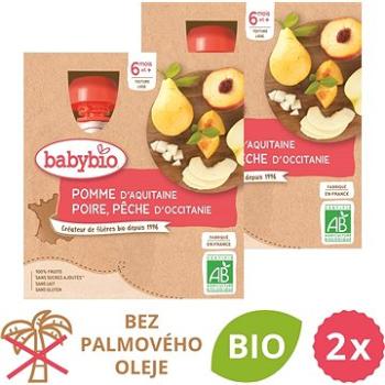 BABYBIO jablko, hruška a broskyňa 2× (4× 90 g)