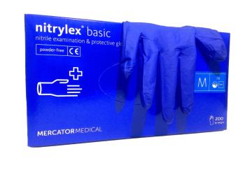 NITRYLEX BASIC - Nitrilové rukavice (bez púdru) tm. modré, 100 ks, S